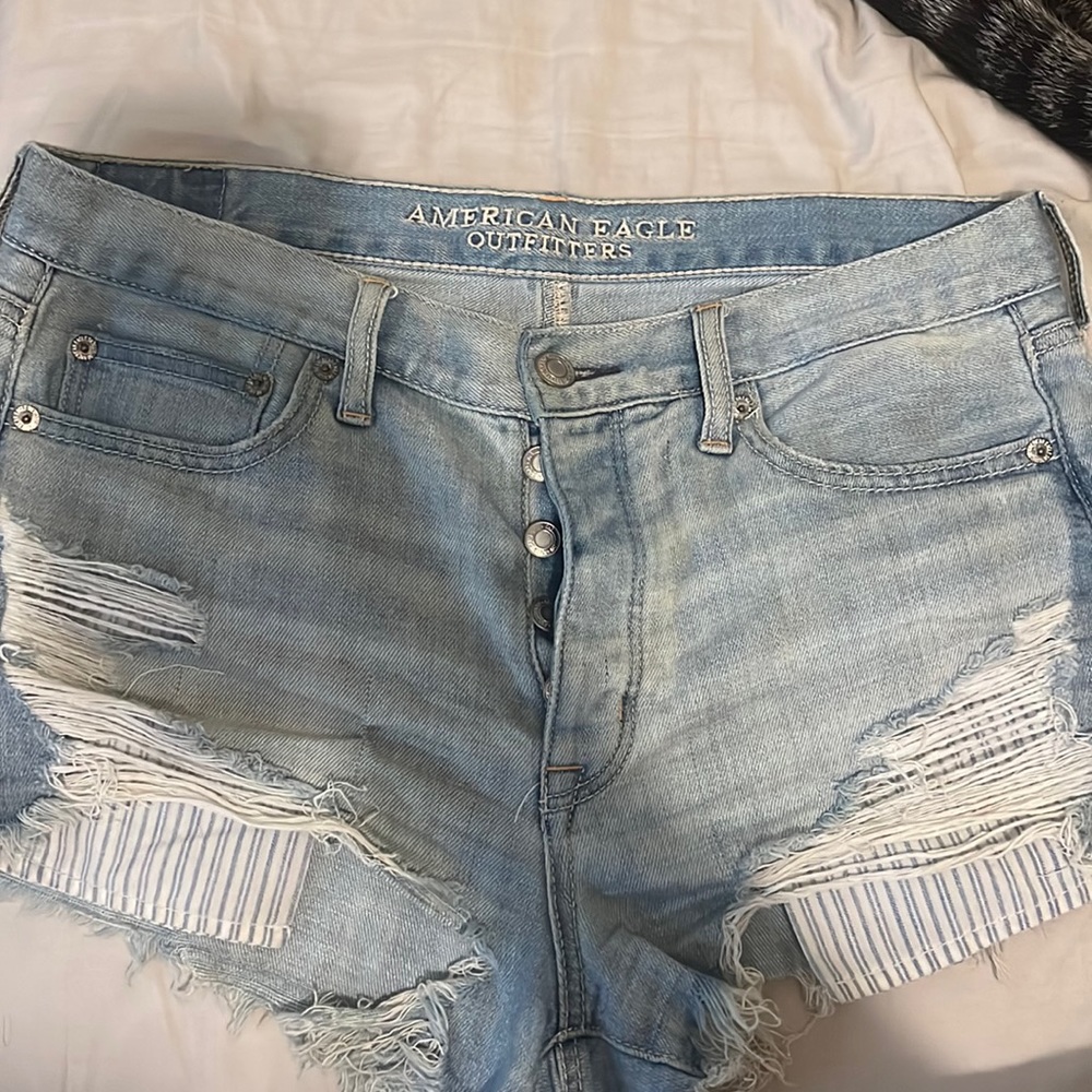 Denim highwaisted shorts